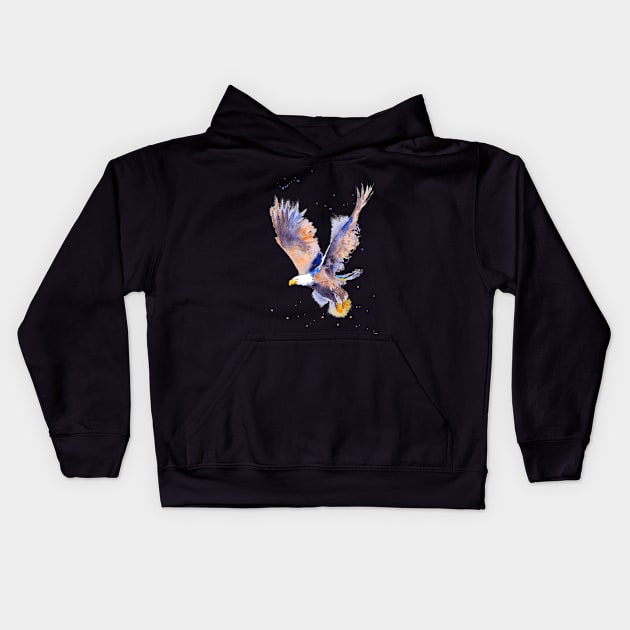 Eagle in Flight Kids Hoodie by beaugeste2280@yahoo.com